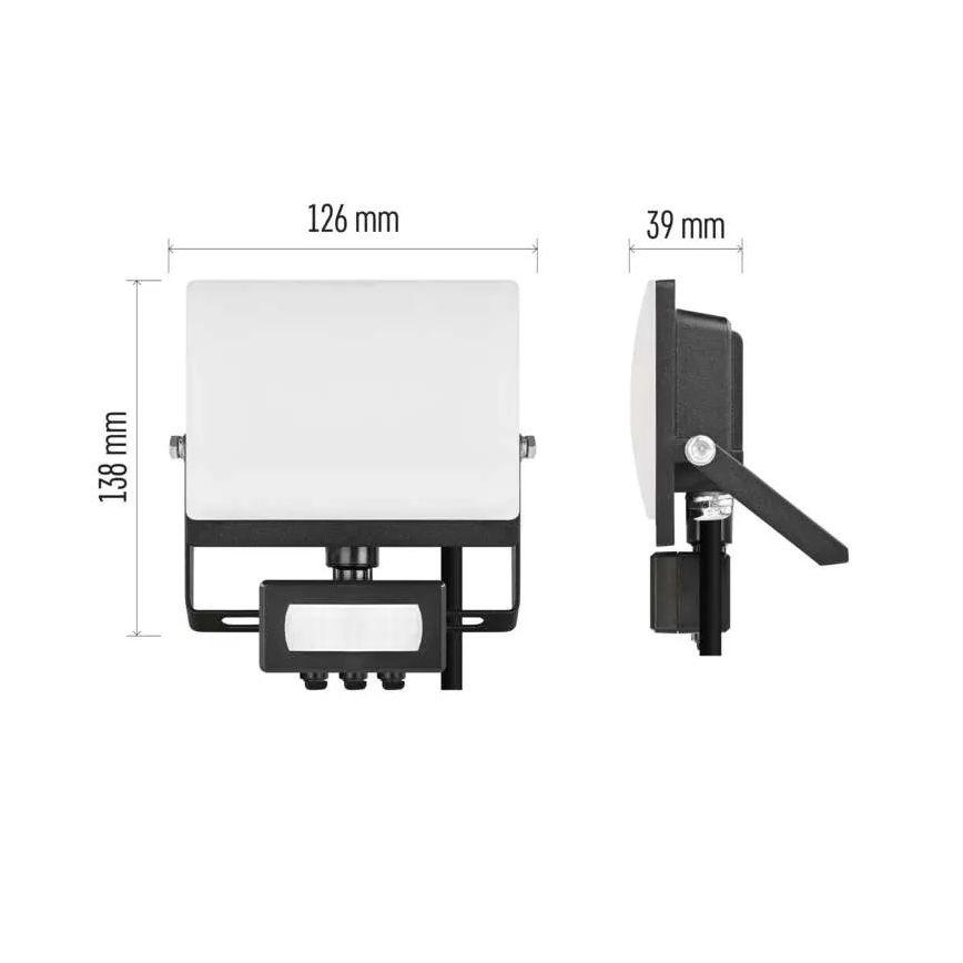 LED reflektor s pohybovým a súmrakovým senzorom TAMBO EVO LED/20W/230V 4000K IP44 čierna