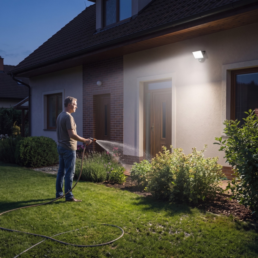 LED reflektor s pohybovým a súmrakovým senzorom TAMBO EVO LED/30W/230V 4000K IP44 čierny