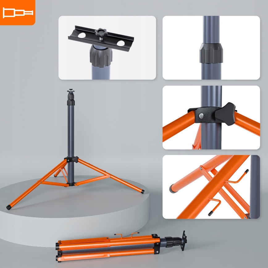 LED reflektor s stojanom 2xLED/50W/230V 4500K IP65 čierna/oranžová