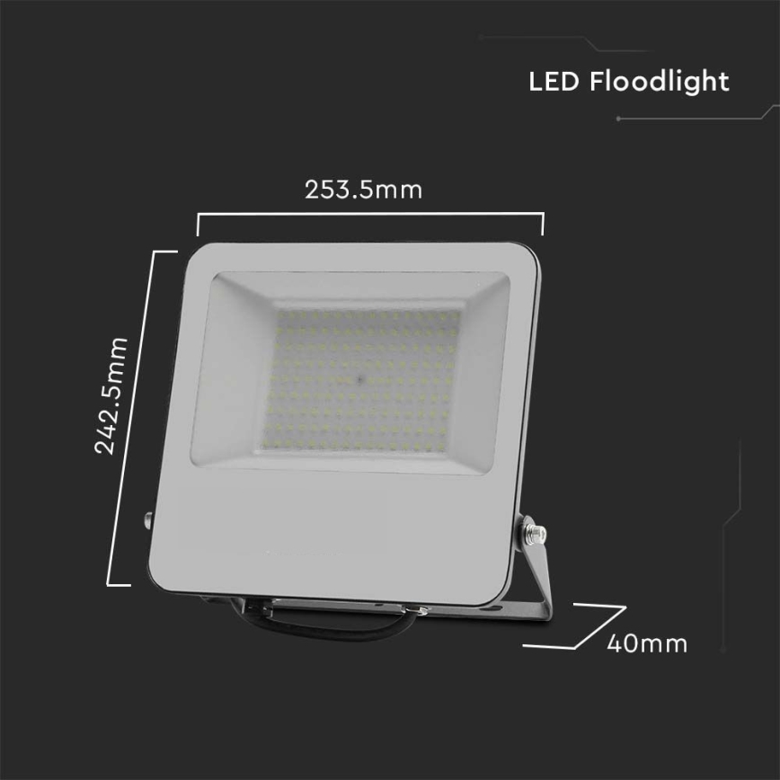 LED Reflektor SAMSUNG CHIP LED/100W/230V 4000K IP65 čierna