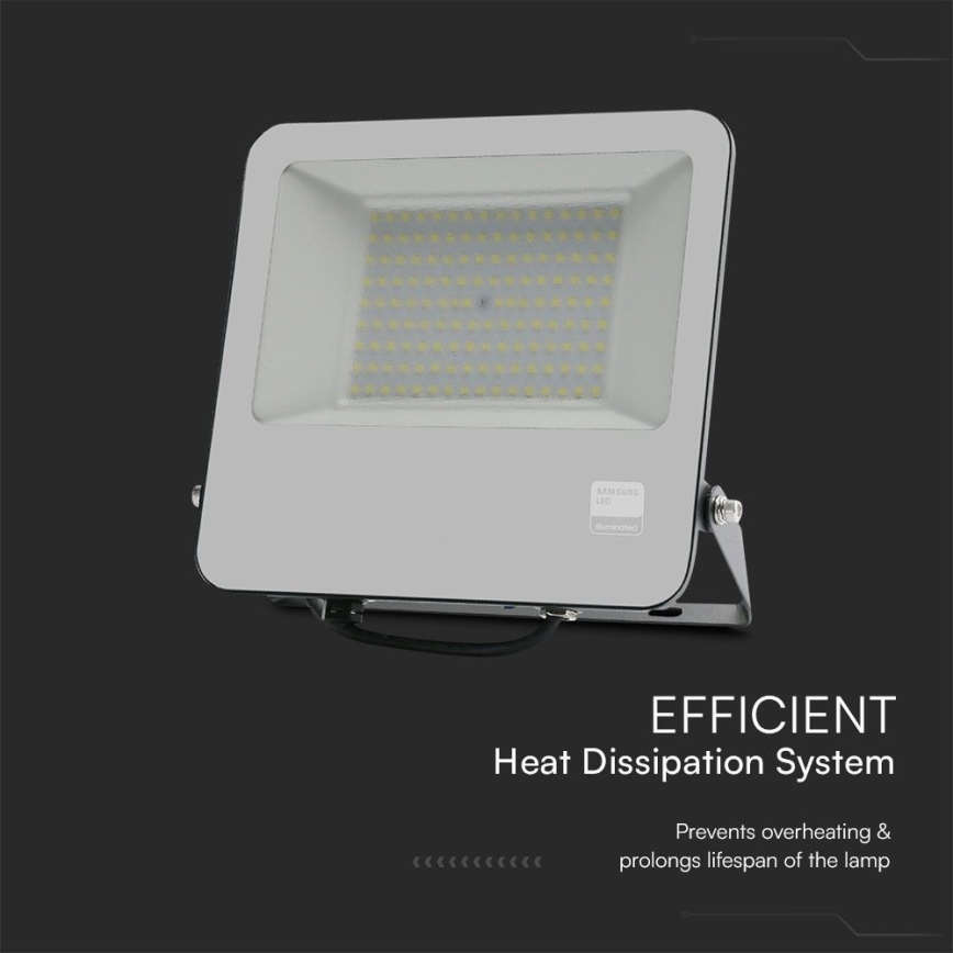 LED Reflektor SAMSUNG CHIP LED/100W/230V 6400K IP65 čierna