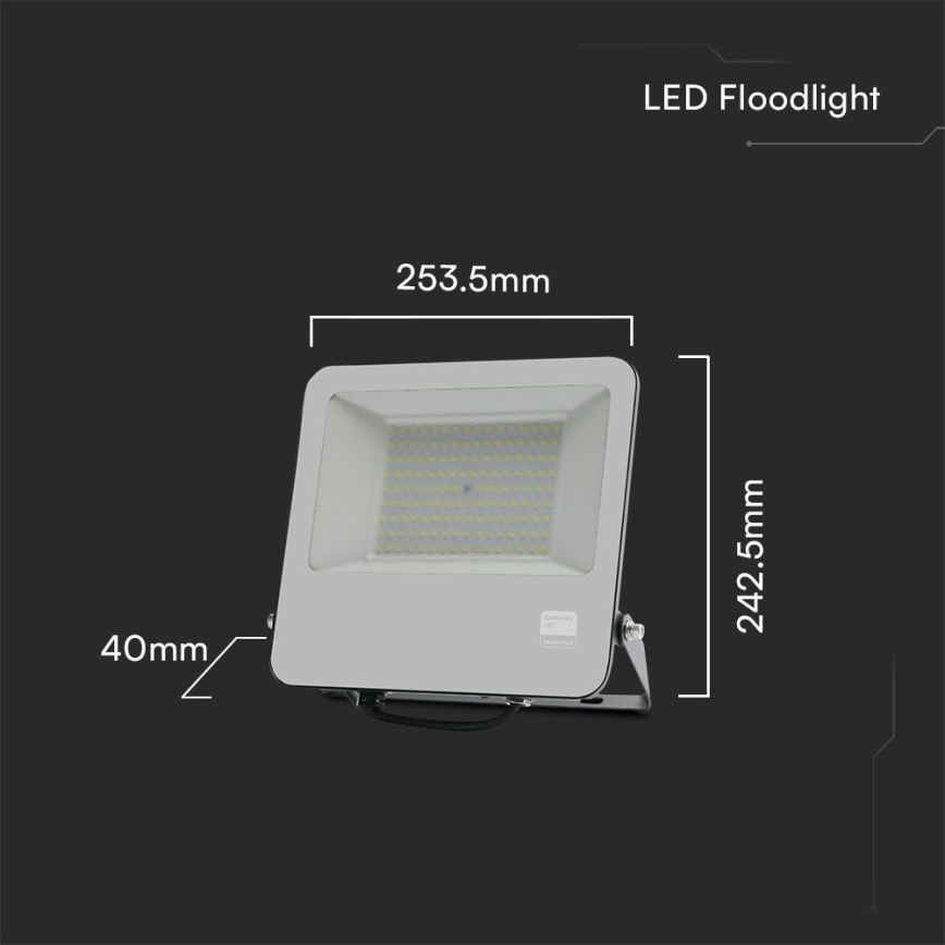 LED Reflektor SAMSUNG CHIP LED/100W/230V 6400K IP65 čierna
