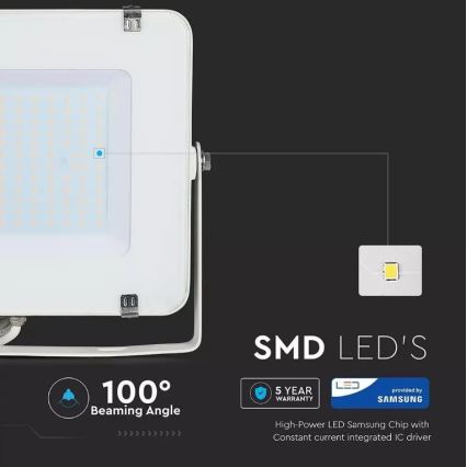 LED Reflektor SAMSUNG CHIP LED/150W/230V 3000K IP65 biela