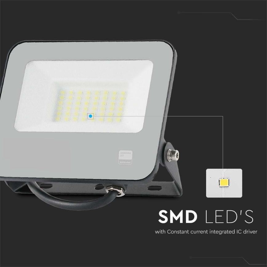 LED Reflektor SAMSUNG CHIP LED/30W/230V 4000K IP65 čierna