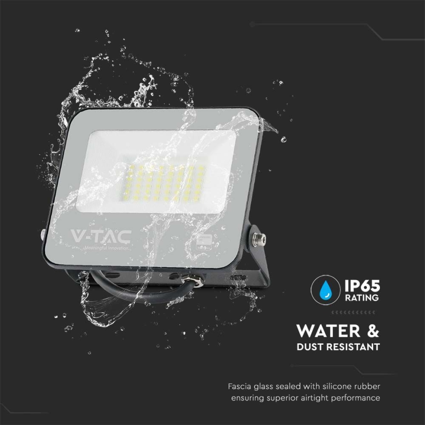 LED Reflektor SAMSUNG CHIP LED/30W/230V 4000K IP65 čierna