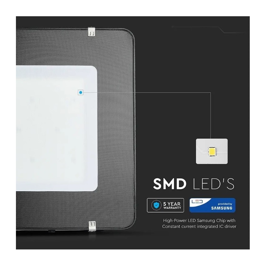 LED Reflektor SAMSUNG CHIP LED/500W/230V IP65 4000K čierna
