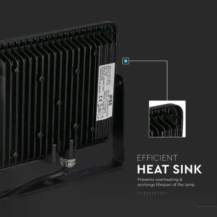 LED Reflektor SAMSUNG CHIP LED/50W/230V 3000K IP65 čierna