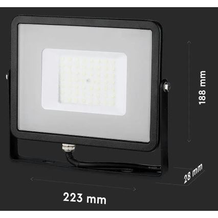 LED Reflektor SAMSUNG CHIP LED/50W/230V 3000K IP65 čierna