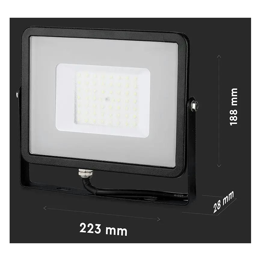 LED Reflektor SAMSUNG CHIP LED/50W/230V 3000K IP65 čierna