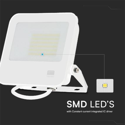 LED Reflektor SAMSUNG CHIP LED/50W/230V 4000K IP65 biela