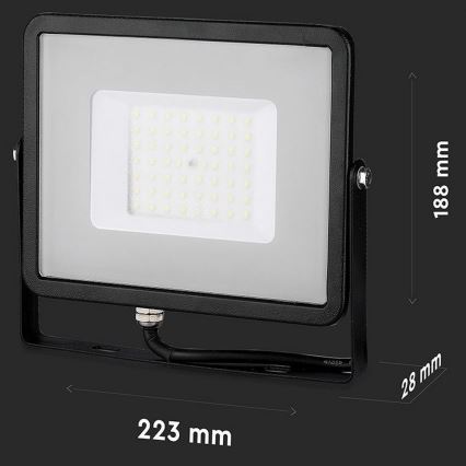 LED Reflektor SAMSUNG CHIP LED/50W/230V 4000K IP65 čierna