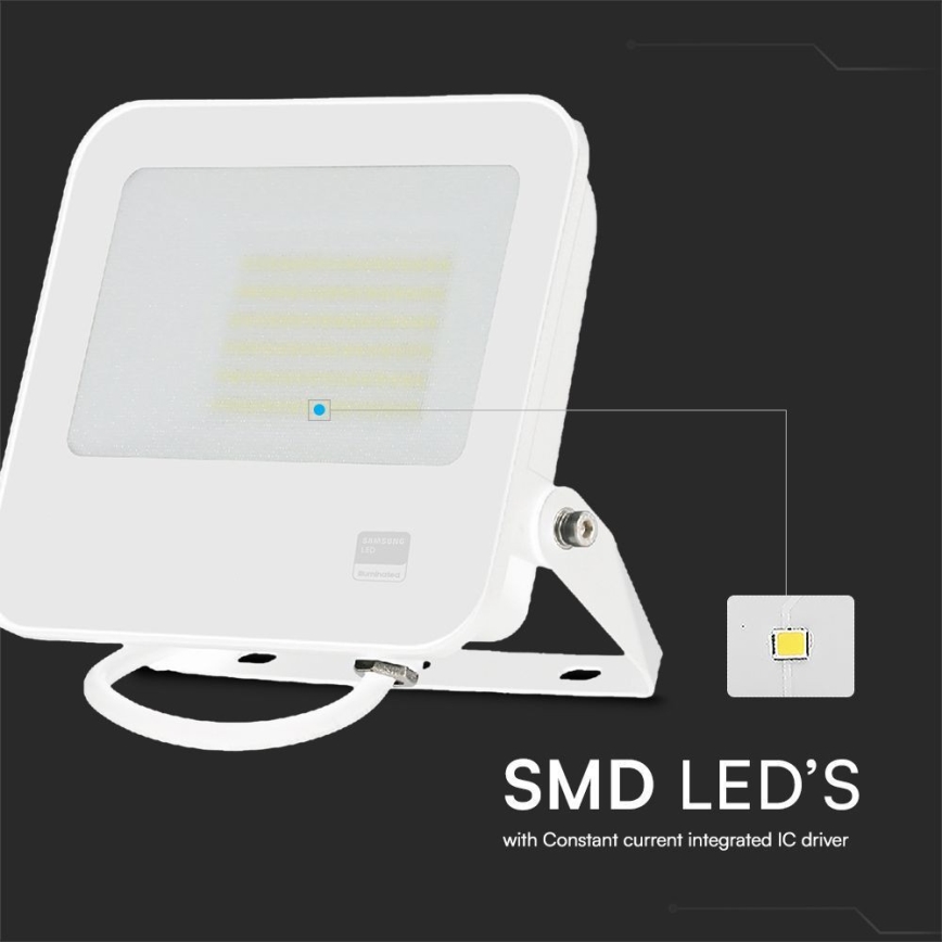 LED Reflektor SAMSUNG CHIP LED/50W/230V 6500K IP65 biela