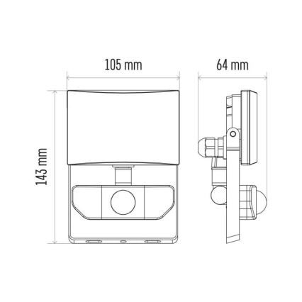 LED Reflektor so senzorom LED/10,5W/230V IP54