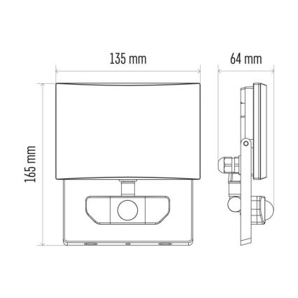 LED Reflektor so senzorom LED/20W/230V IP54