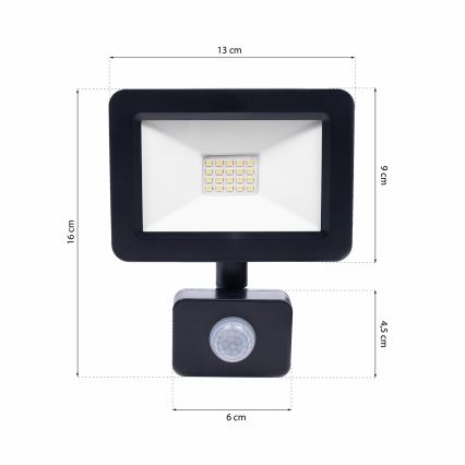 LED Reflektor so senzorom LED/20W/230V IP65 6000K