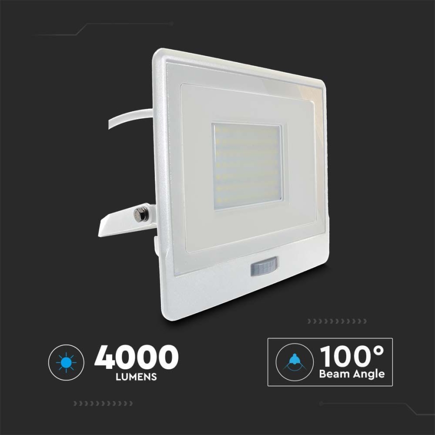LED Reflektor so senzorom LED/50W/230V 6500K IP65 biela