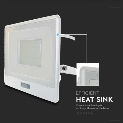 LED Reflektor so senzorom LED/50W/230V 6500K IP65 biela