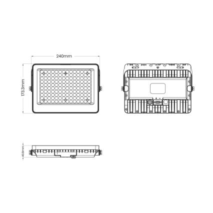 LED reflektor so solárnym panelom FOCUS LED/100W/15000 mAh 3,2V 6000K IP65 + diaľkové ovládanie