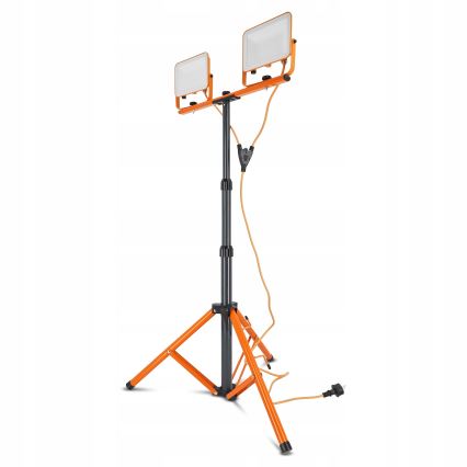 LED reflektor so statívom 2xLED/50W/230V 4500K IP65 oranžový