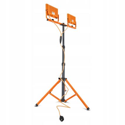 LED reflektor so statívom 2xLED/50W/230V 4500K IP65 oranžový