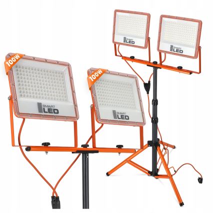 LED Reflektor so stojanom 2xLED/100W/230V 4500K IP65 oranžová