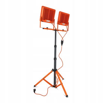 LED Reflektor so stojanom 2xLED/100W/230V 4500K IP65 oranžová