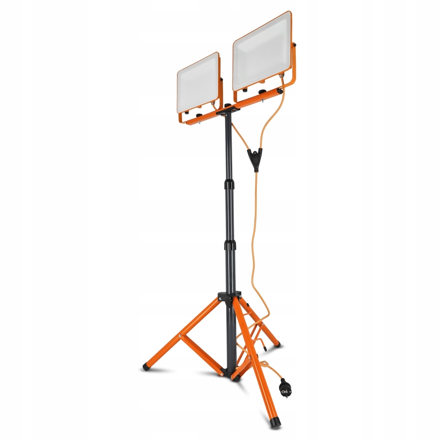 LED reflektor so stojanom 2xLED/100W/230V 4500K IP65 oranžový