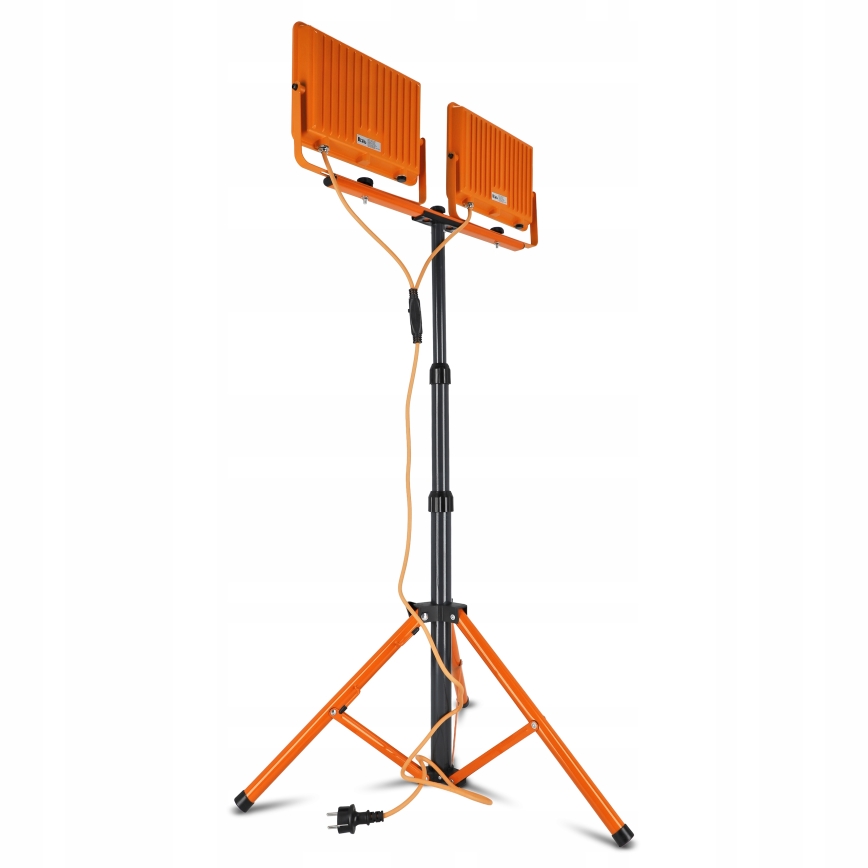 LED reflektor so stojanom 2xLED/100W/230V 4500K IP65 oranžový