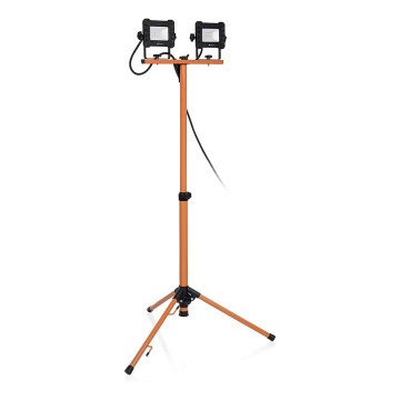 LED reflektor so stojanom 2xLED/10W/230V 4000K IP65 oranžová/čierna