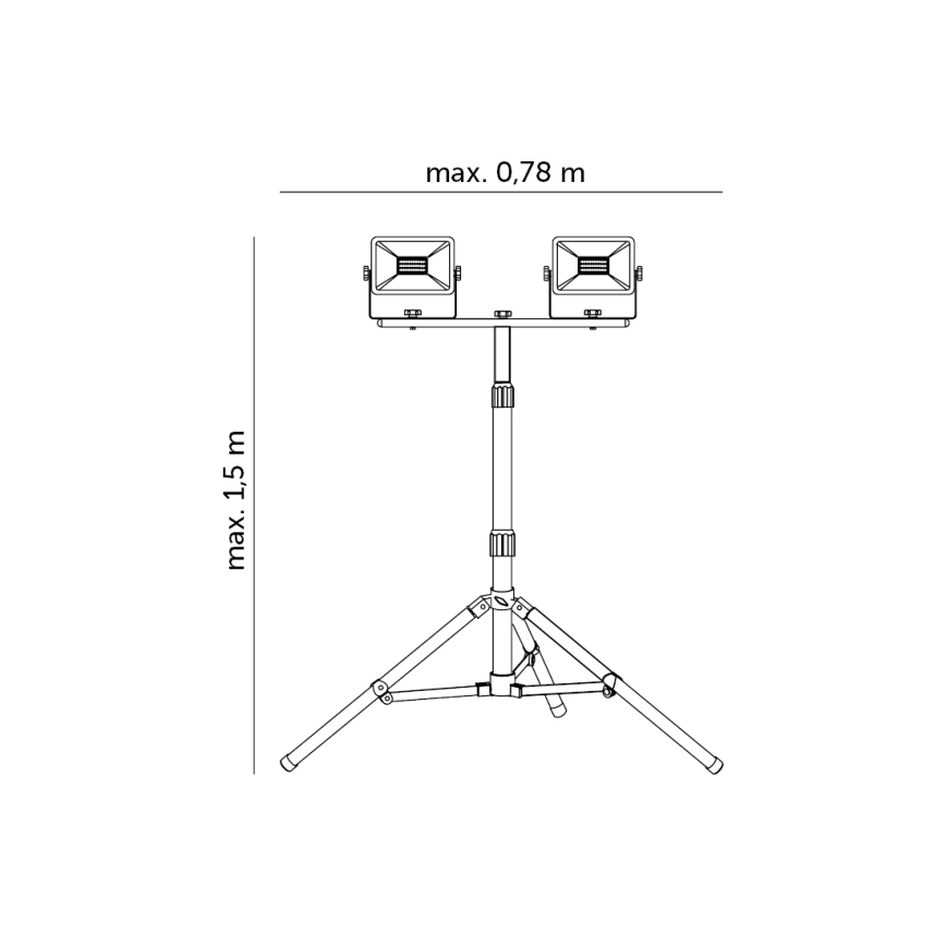 LED Reflektor so stojanom 2xLED/30W/230V IP65
