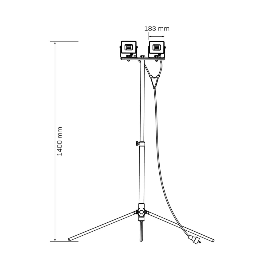 LED reflektor so stojanom 2xLED/50W/230V 6500K IP65 žltý