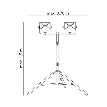 LED Reflektor so stojanom 2xLED/50W/230V IP65