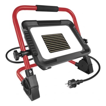LED reflektor so stojanom ELION LED/100W/230V 4000K IP65 červená/čierna