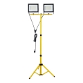 LED Reflektor so stojanom TIGRA 2xLED/100W/230V 4000K IP54 čierna/žltá