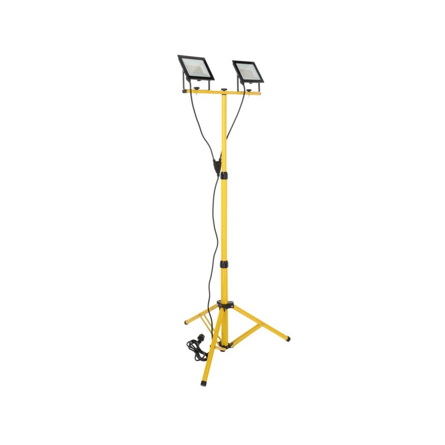 LED Reflektor so stojanom TIGRA 2xLED/50W/230V 4000K IP54 čierna/žltá