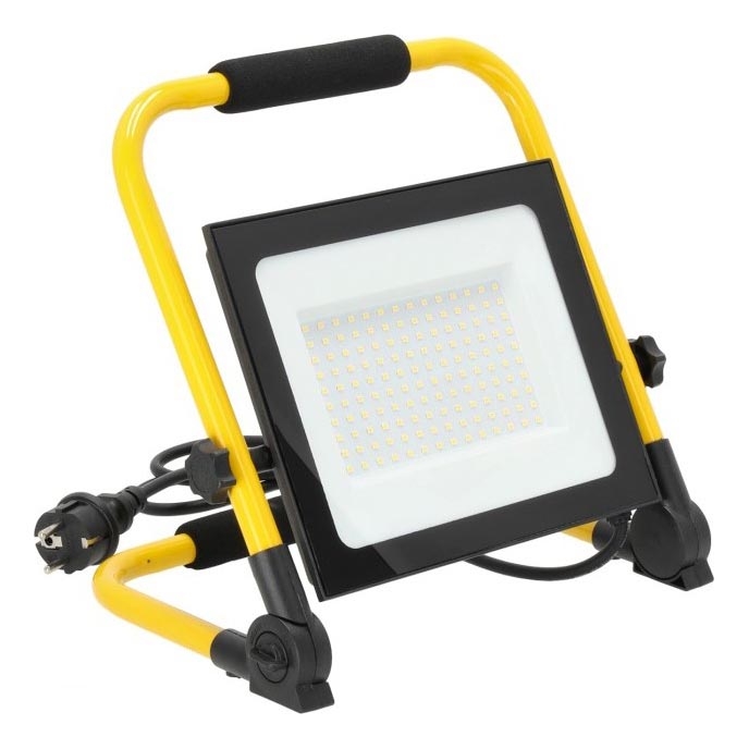 LED Reflektor TIGRA LED/100W/4000K IP54 čierna/žltá