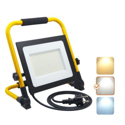 LED Reflektor TIGRA LED/100W/4000K IP54 čierna/žltá