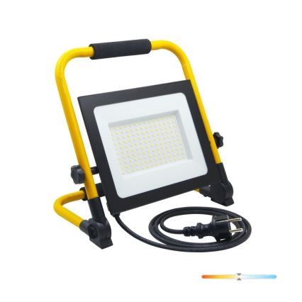 LED Reflektor TIGRA LED/100W/4000K IP54 čierna/žltá
