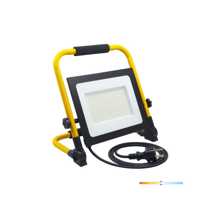 LED Reflektor TIGRA LED/100W/4000K IP54 čierna/žltá