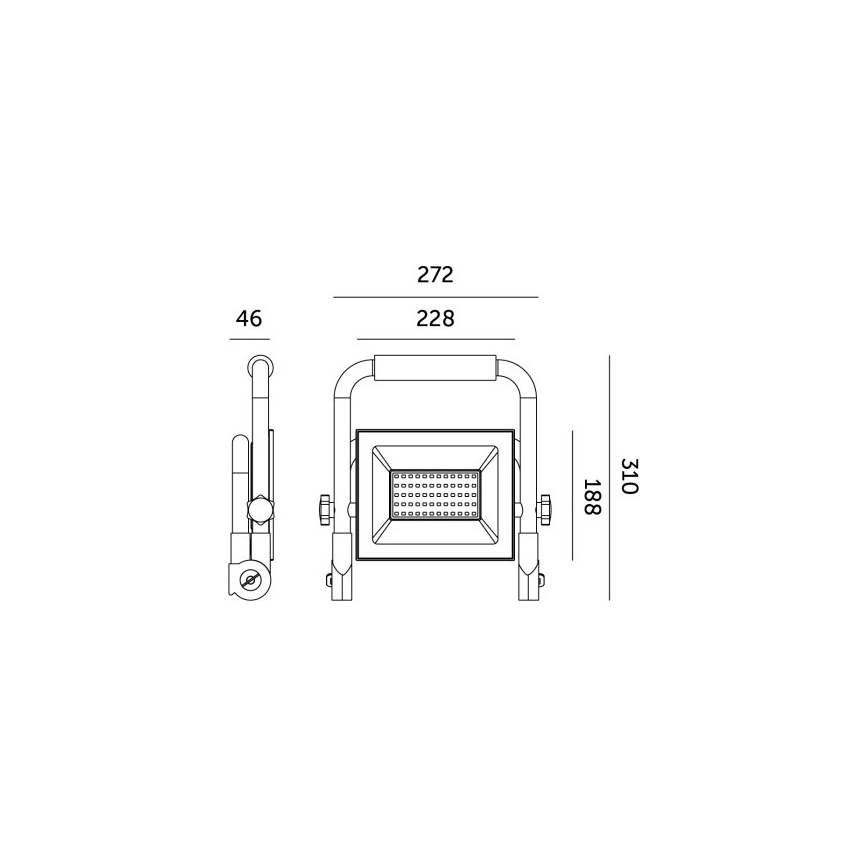LED Reflektor TIGRA LED/100W/4000K IP54 čierna/žltá