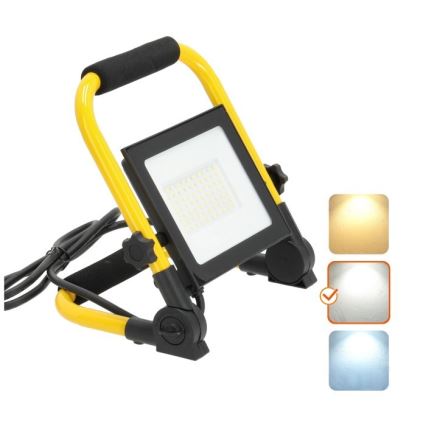 LED Reflektor TIGRA LED/50W/4000K IP54 čierna/žltá