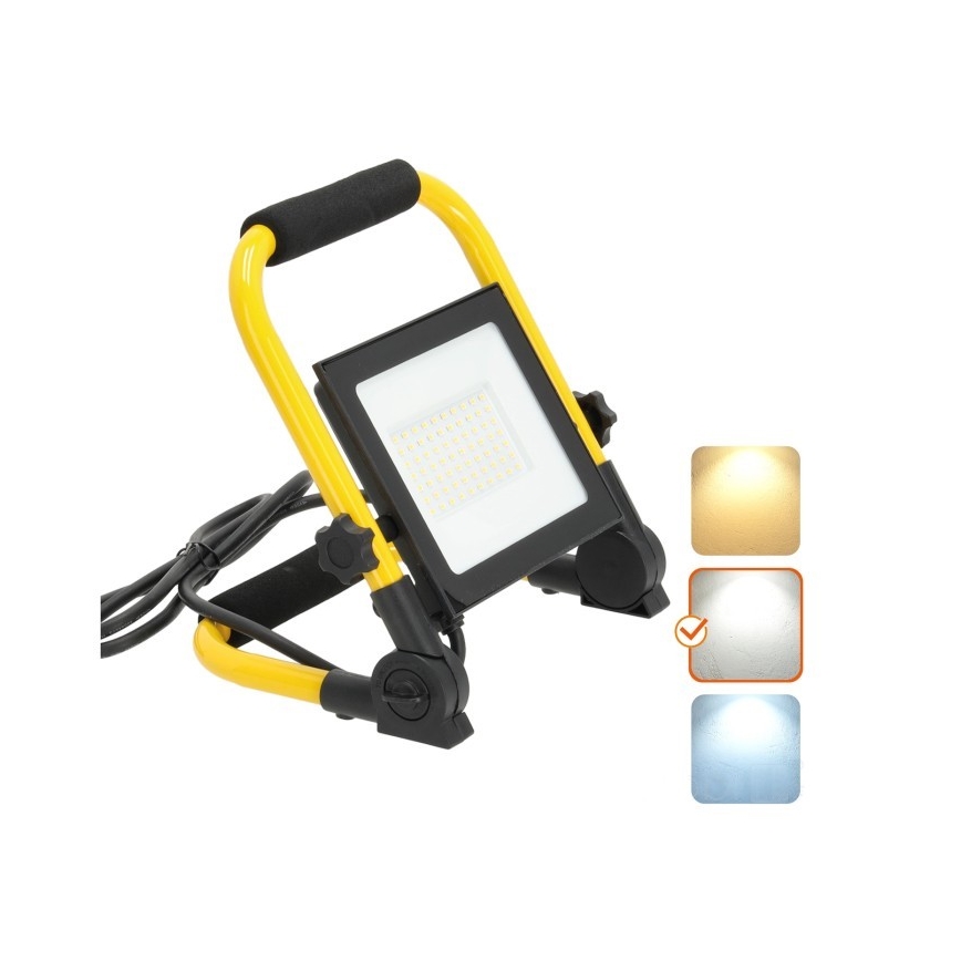 LED Reflektor TIGRA LED/50W/4000K IP54 čierna/žltá
