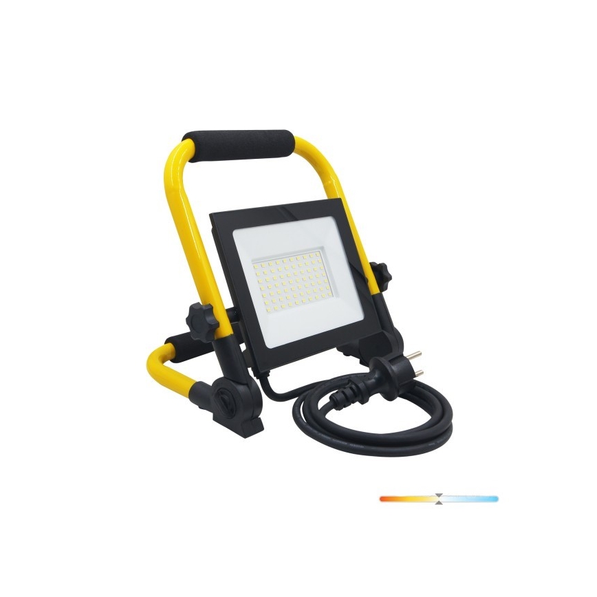 LED Reflektor TIGRA LED/50W/4000K IP54 čierna/žltá