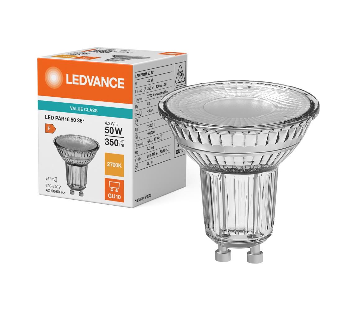 LED Reflektorová žiarovka PAR16 GU10/4,3W/230V 2700K 36° - Ledvance 4099854045646