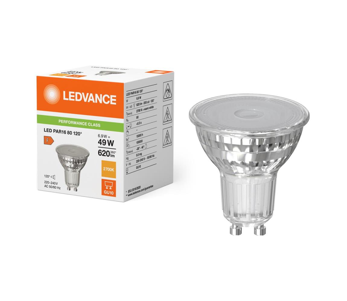 LED reflektorová žiarovka PAR16 GU10/6,9W/230V 2700K 120° - Ledvance 4099854055034