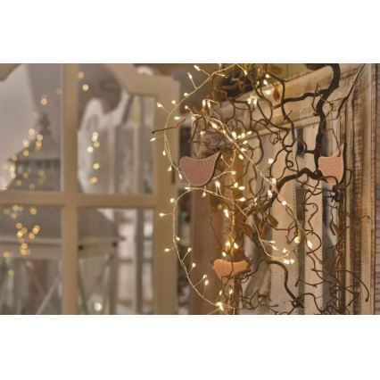 LED  reťaz 100xLED/3xAA 2,7m teplá biela