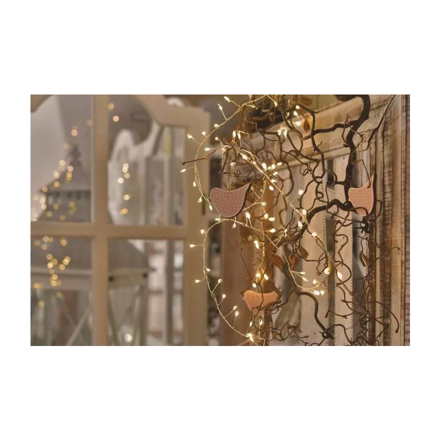 LED  reťaz 100xLED/3xAA 2,7m teplá biela