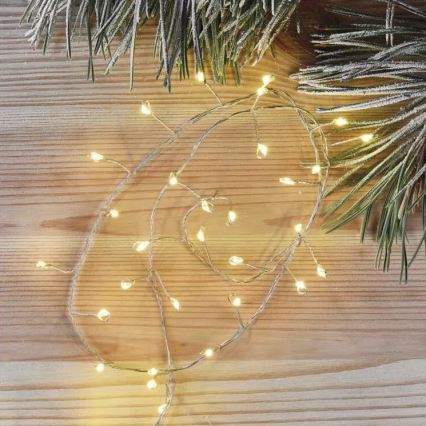 LED  reťaz 100xLED/3xAA 2,7m teplá biela