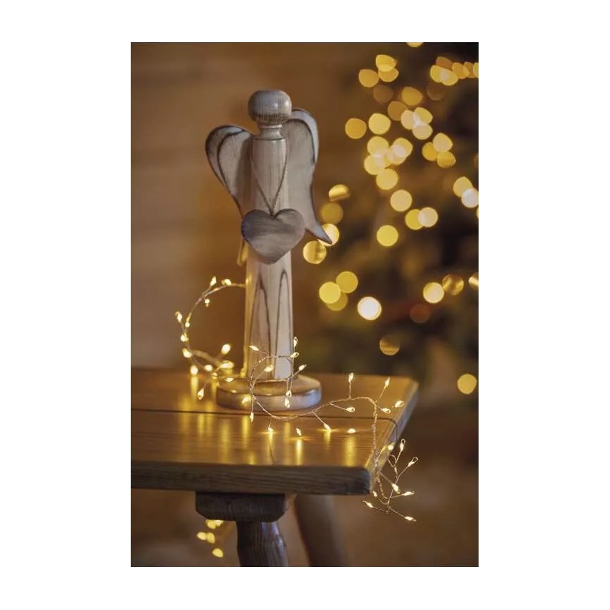 LED  reťaz 100xLED/3xAA 2,7m teplá biela