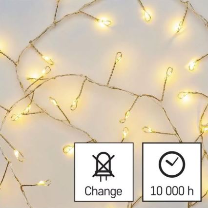 LED  reťaz 100xLED/3xAA 2,7m teplá biela